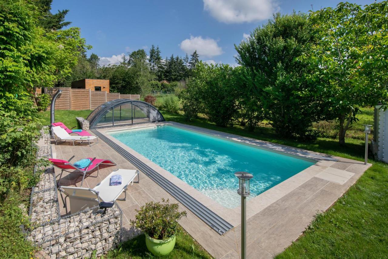 Au Coeur Du Bien-Etre, Chalet Avec Piscine Chauffee Et Couverte, Spa, Sauna, Massages Monteaux Exteriör bild