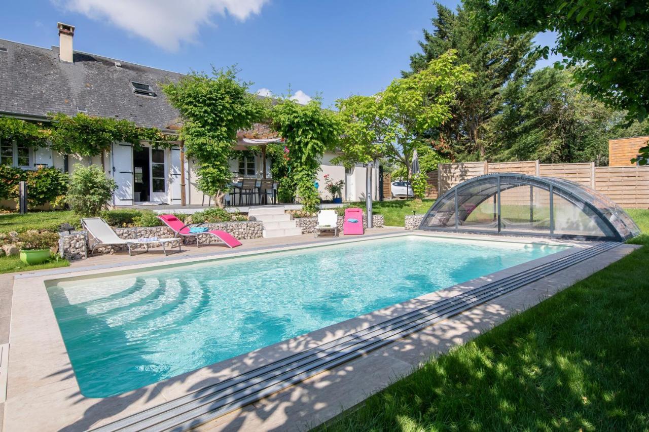 Au Coeur Du Bien-Etre, Chalet Avec Piscine Chauffee Et Couverte, Spa, Sauna, Massages Monteaux Exteriör bild